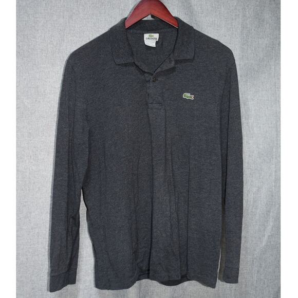 Lacoste Other - Lacoste Long Sleeve Charcoal Gray Polo Shirt Men’s Size 5 (Large)